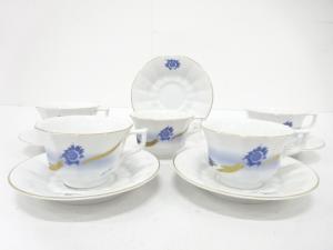ROYAL COPENHAGEN　ロイヤルコペンハーゲン×絹谷幸二　明天祥富嶽　カップ＆ソーサー　5客揃　洋食器